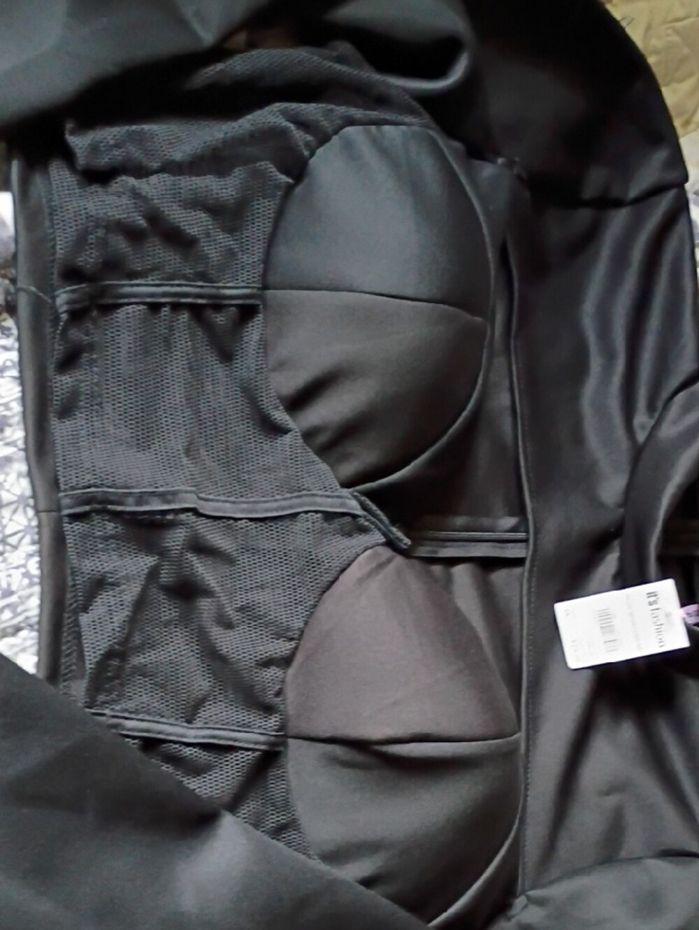 Black Faux Leather Crop Long Sleeve Top - Picture 4 of 7